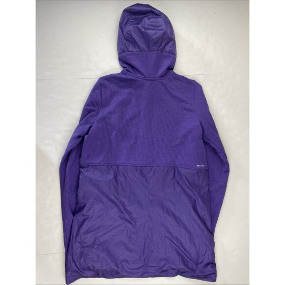 Adidas ClimaWarm 1/4 Zip Hoodie Pullover Jacket Women's L Purple Thumbholes Poly - Picture 3 of 11